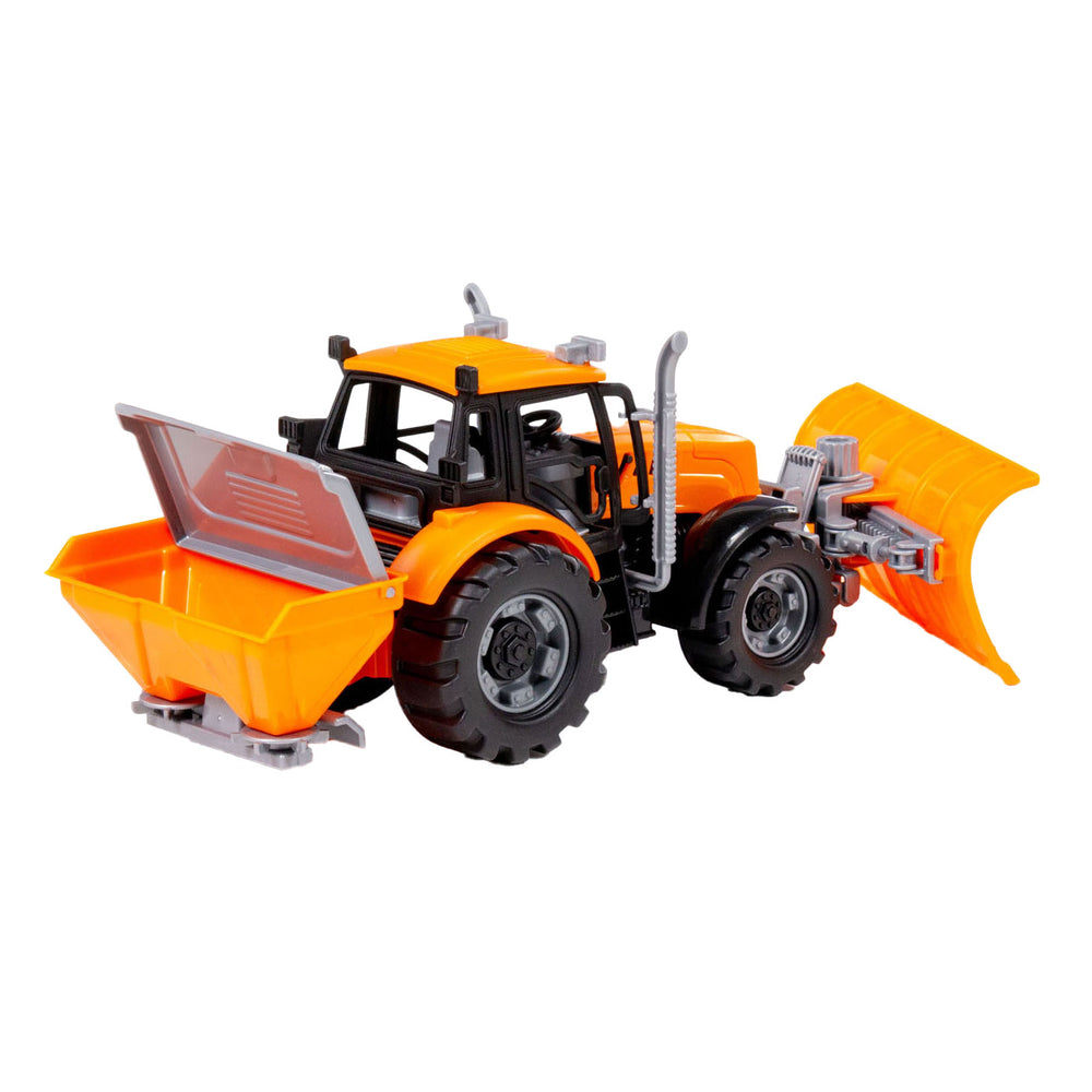 Cavallino tractor met sneeuwploeg geel, schaal 1:32