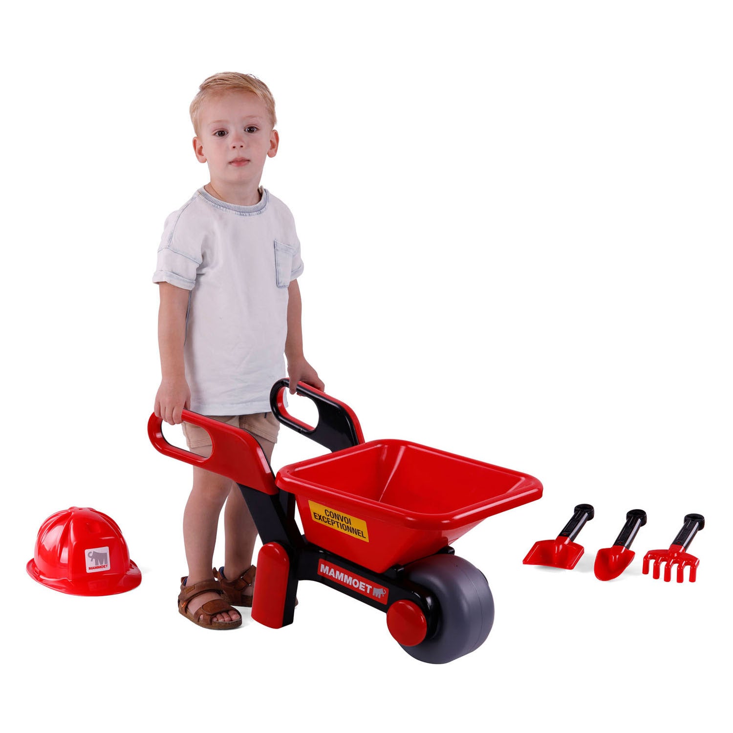 Cavallino mammoth wheelbarrow with helmet and tools, 5-piece.