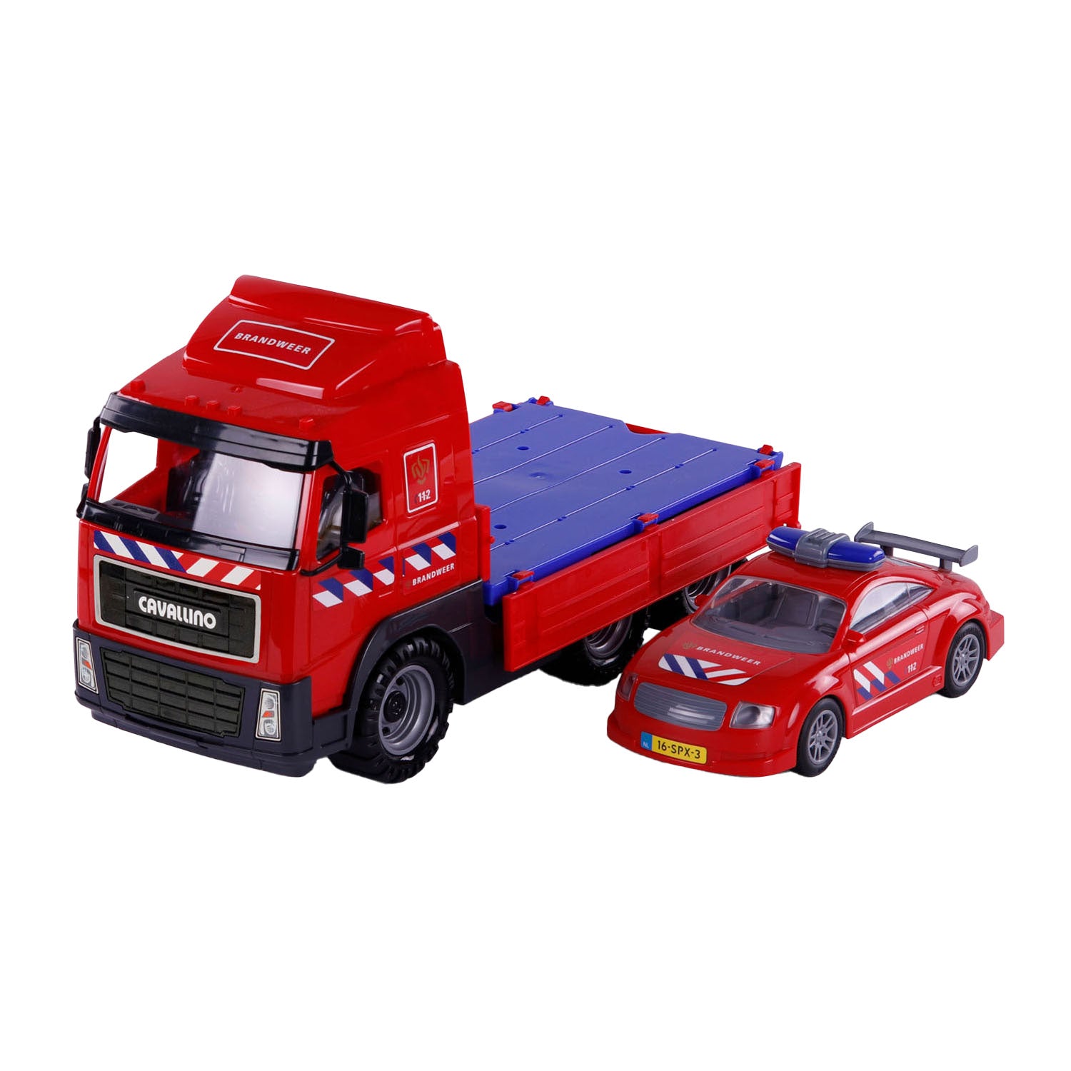 Cavallino brandweervrachtwagen en brandweerauto, schaal 1:16