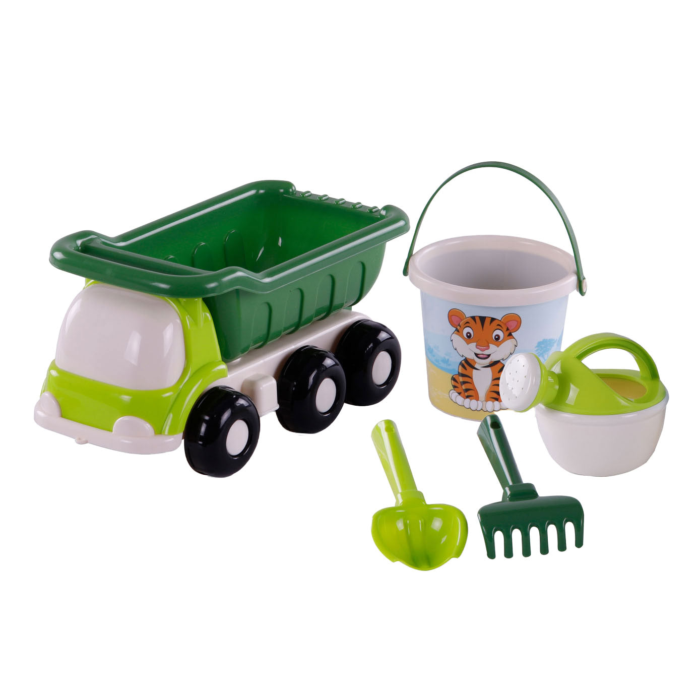 Cavallino strandkiepwagen met emmerset groen, 5dlg.