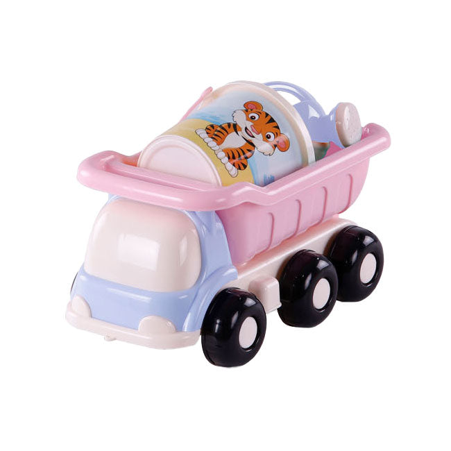 Cavallino strandkiepwagen met emmerset roze, 5dlg.