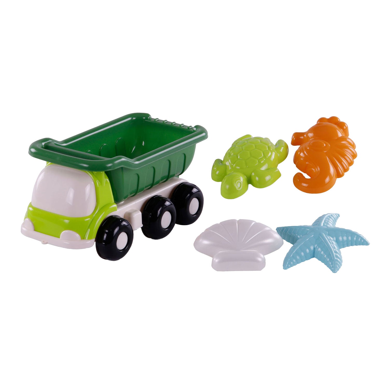 Cavallino strandkiepwagen met 4 zandvormen groen