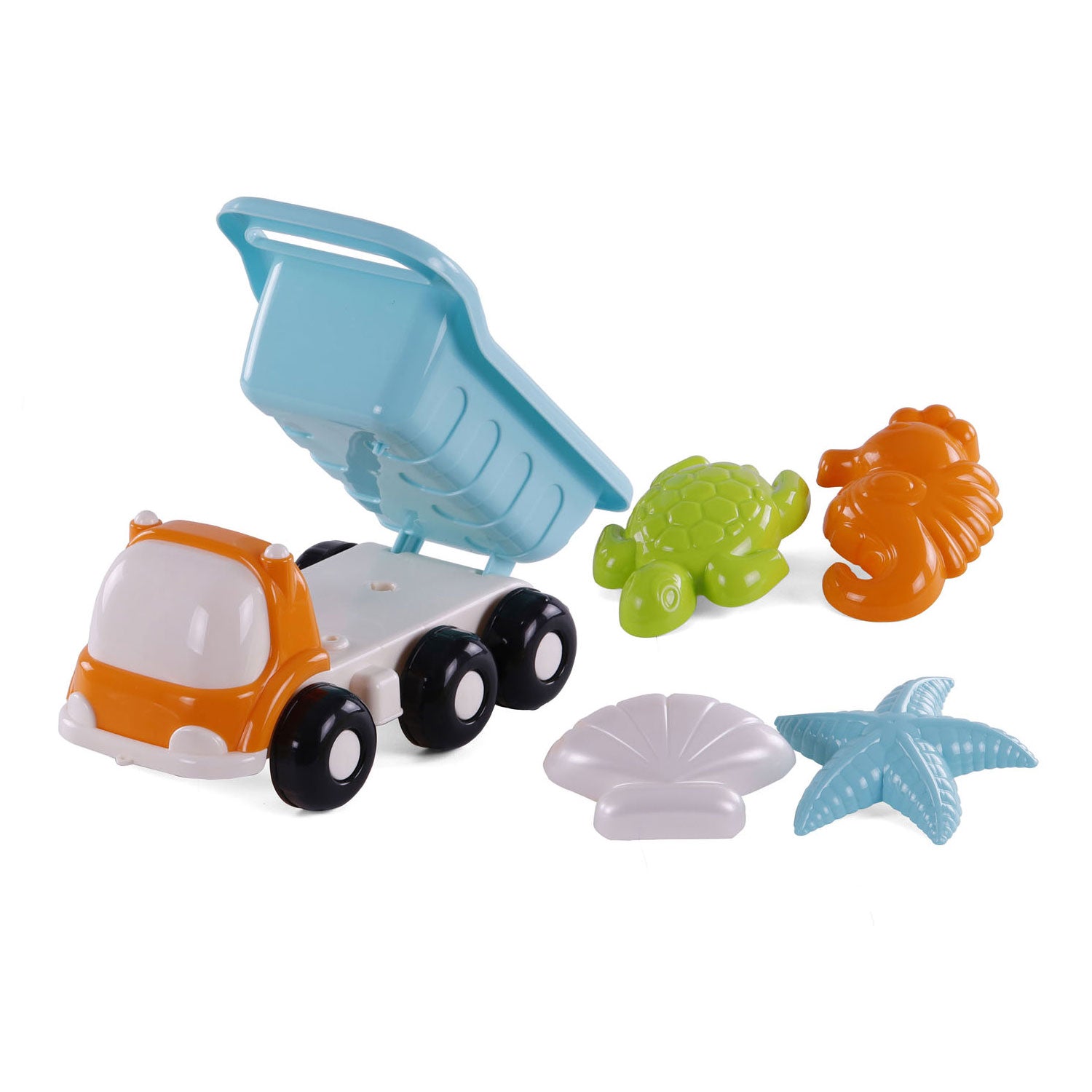 Cavallino strandkiepwagen met 4 zandvormen blauw