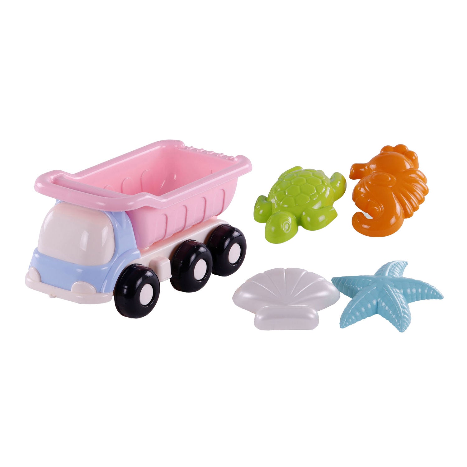 Cavallino strandkiepwagen met 4 zandvormen roze