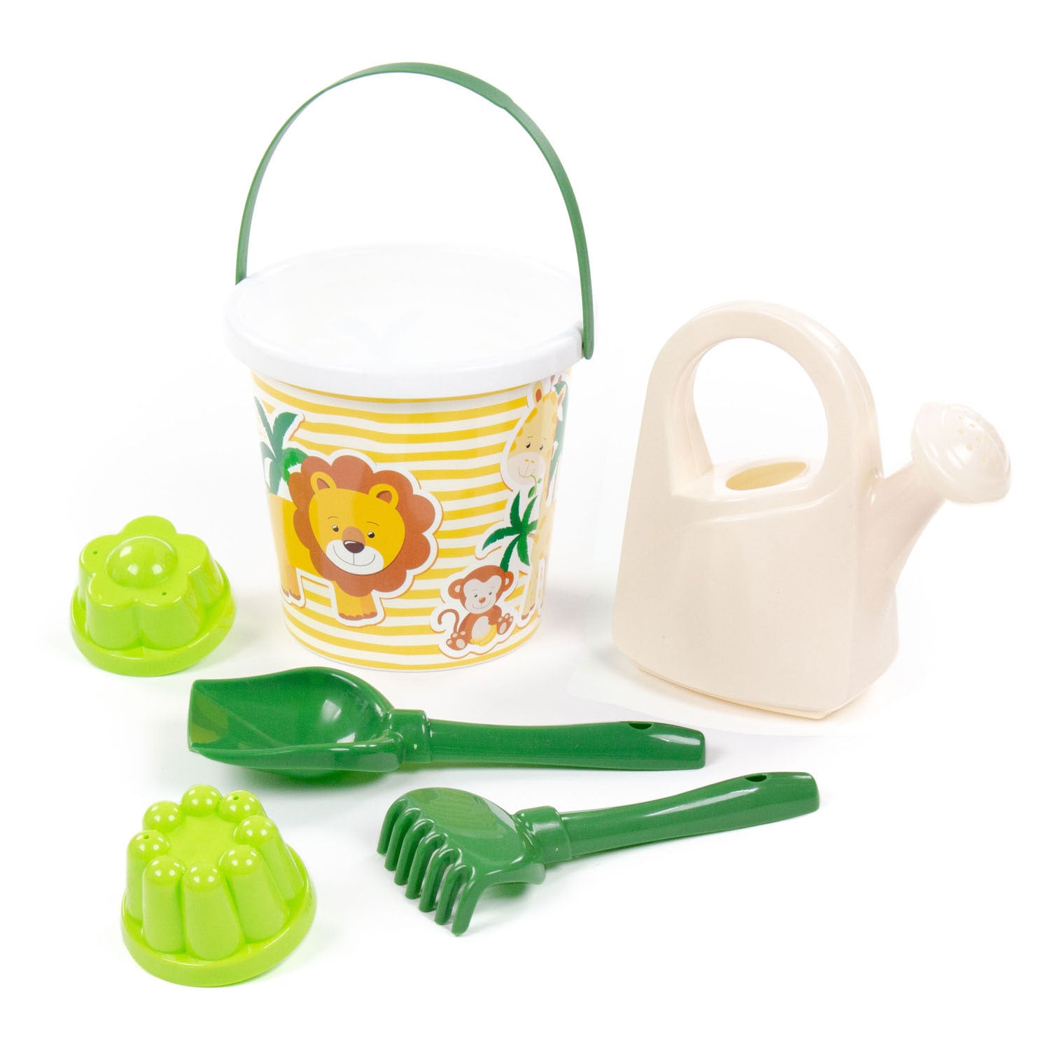 Cavallino safari xl emmerset met zandvormen leeuw, 8dlg.