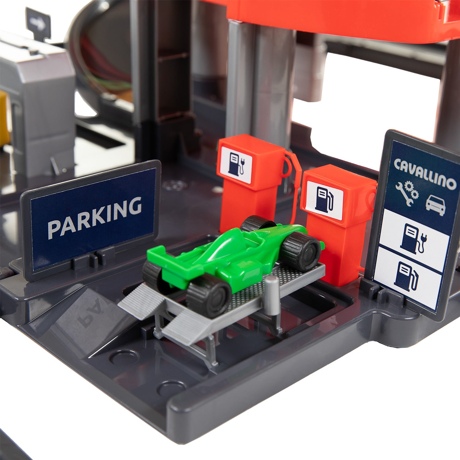 Cavallino racegarage met 4 verdiepingen en auto's speelset