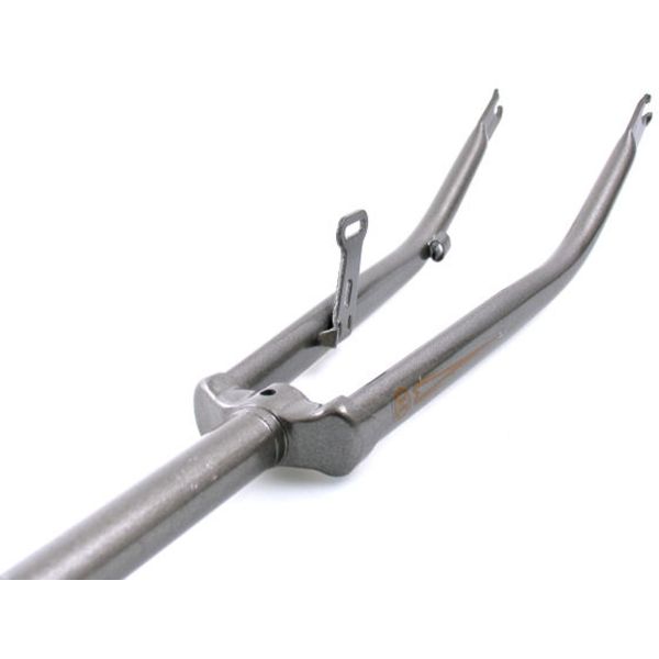Fourche avant 28 avec 1 tube de fourche - came frein à tambour et crochet dynamo - gris