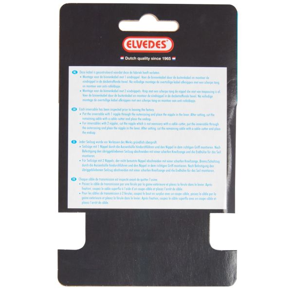 Elvedes rem binnenkabel 900mm 1×19 draads verzinkt ø1,5mm met t-nippel ø7×6mm