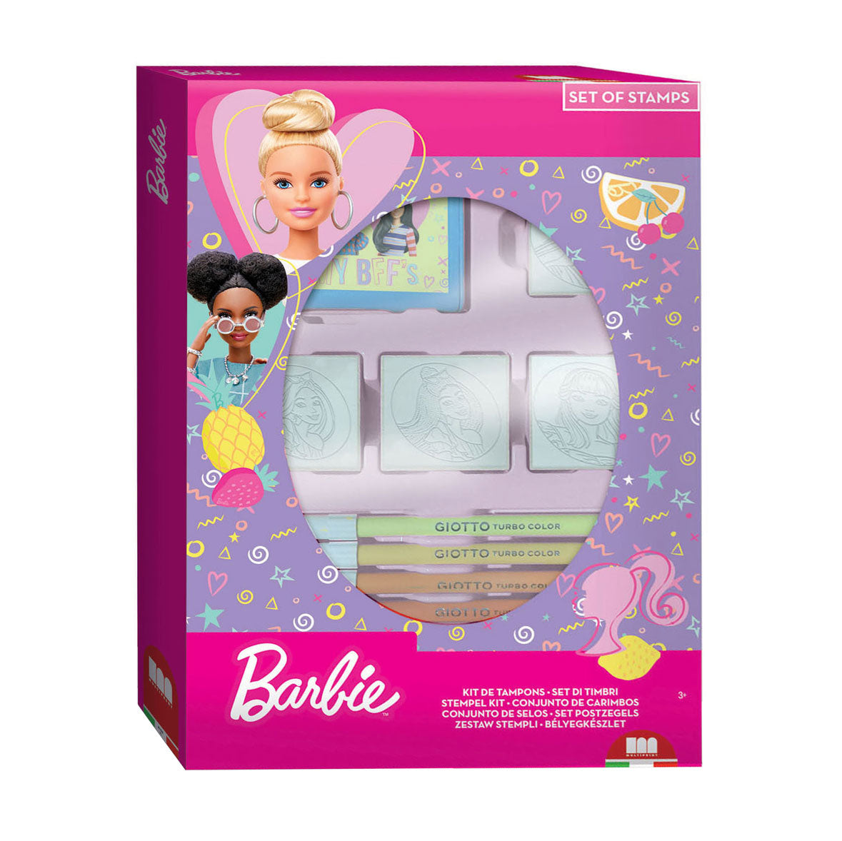 Multiprint barbie stempelset met 4 stempels
