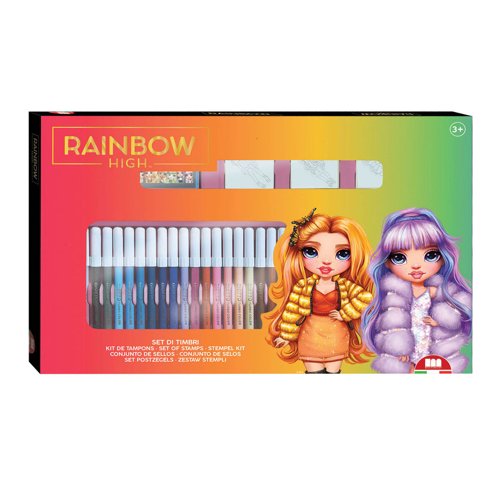 Multiprint regenboog hoge kleurset met stempels, 41dlg.