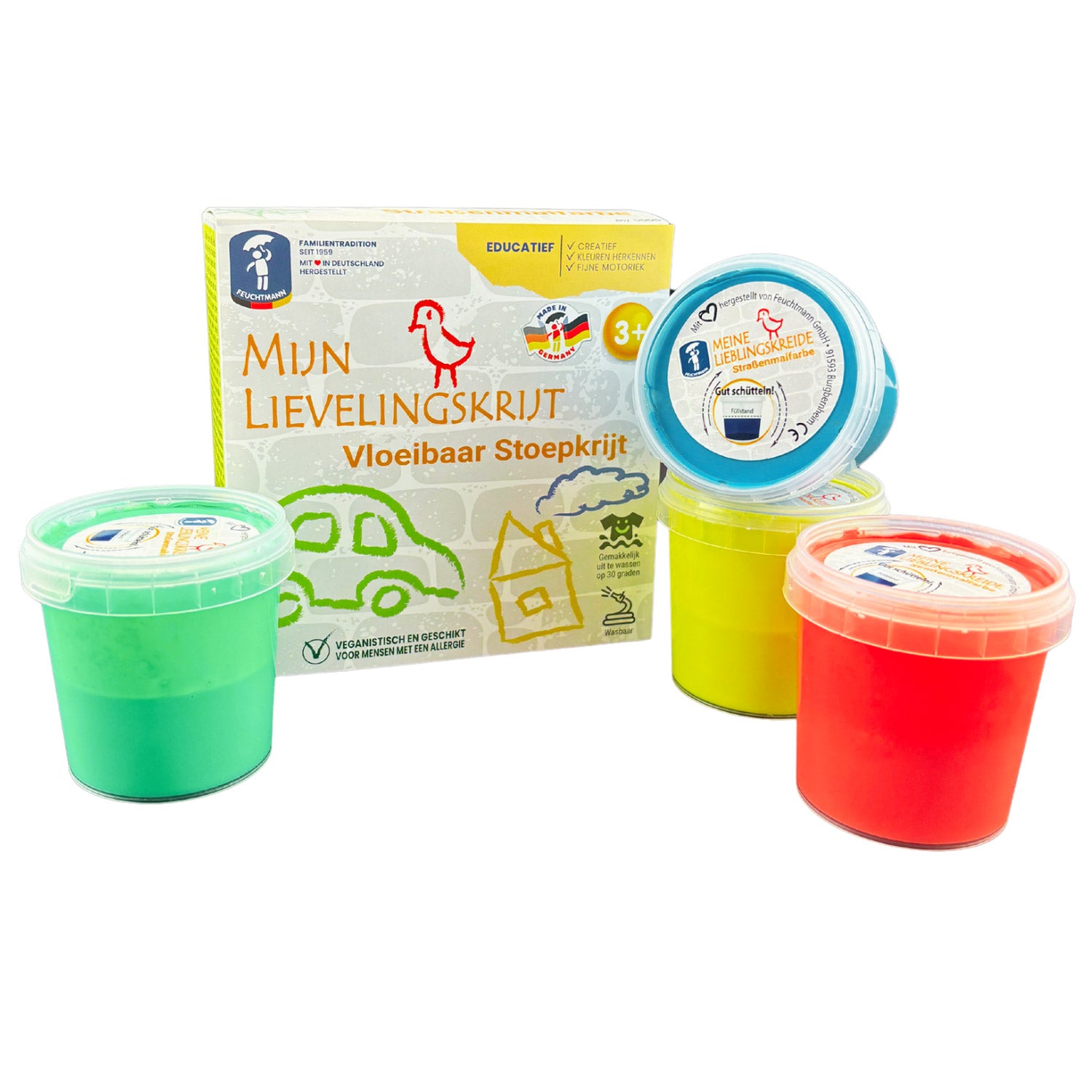 Feuchtmann mijn lievelingskrijt - vloeibare stoepkrijt, 4x100gr.