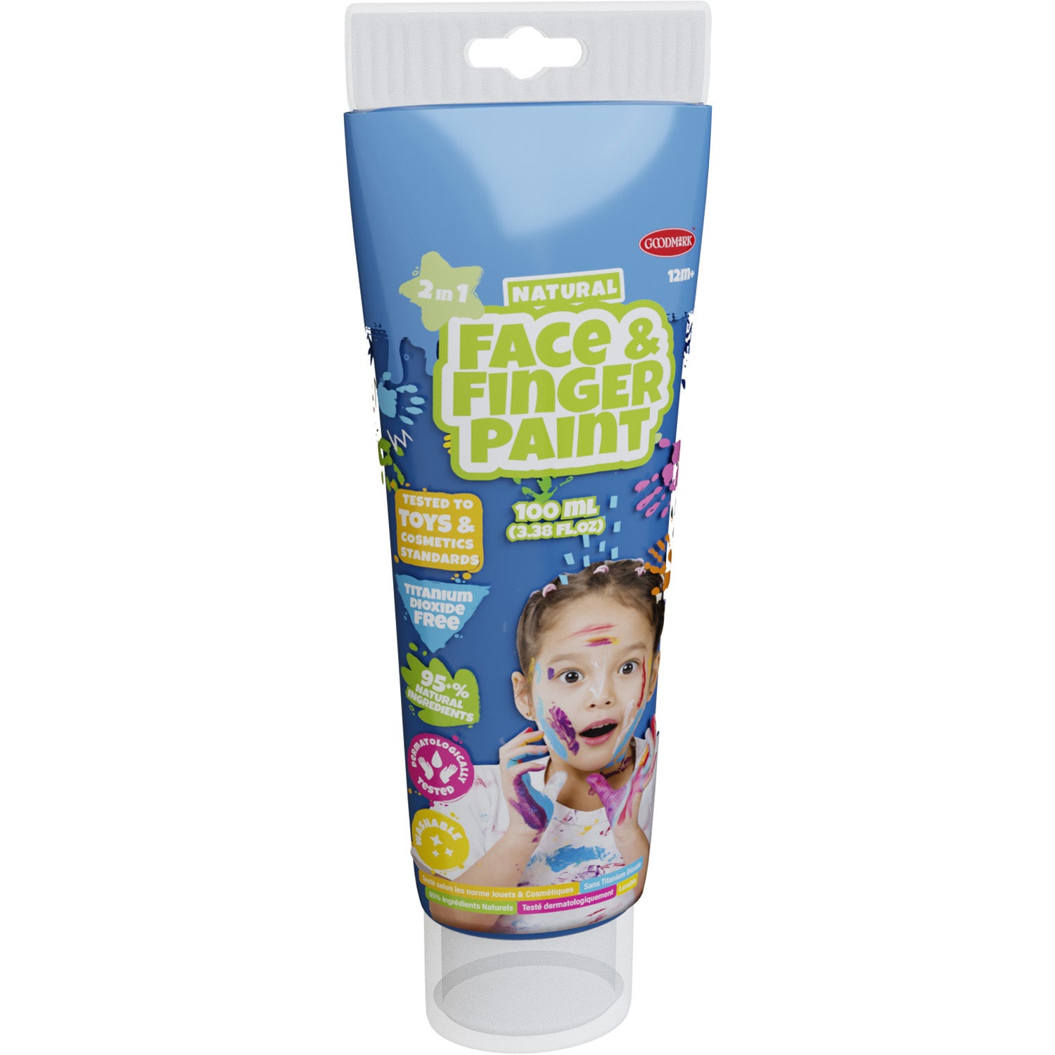 Boti naturel vingerverf tube - blauw, 100ml