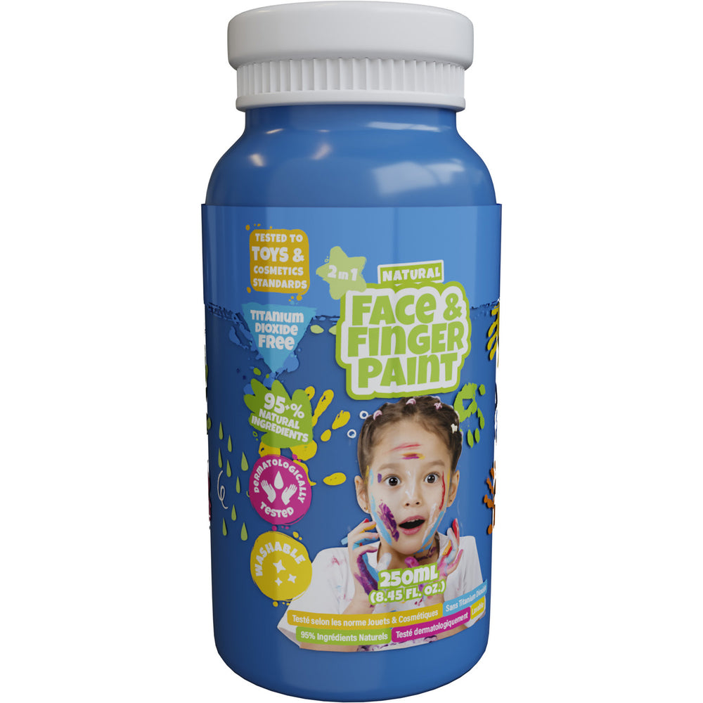 Boti natuurlijke vingerverf fles - blauw, 250ml