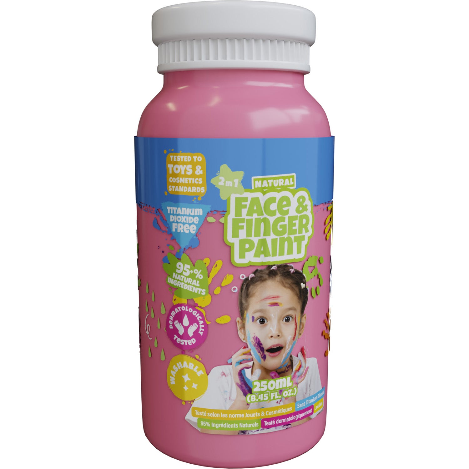 Boti natuurlijke gezichtsvingerverf fles - roze, 250ml