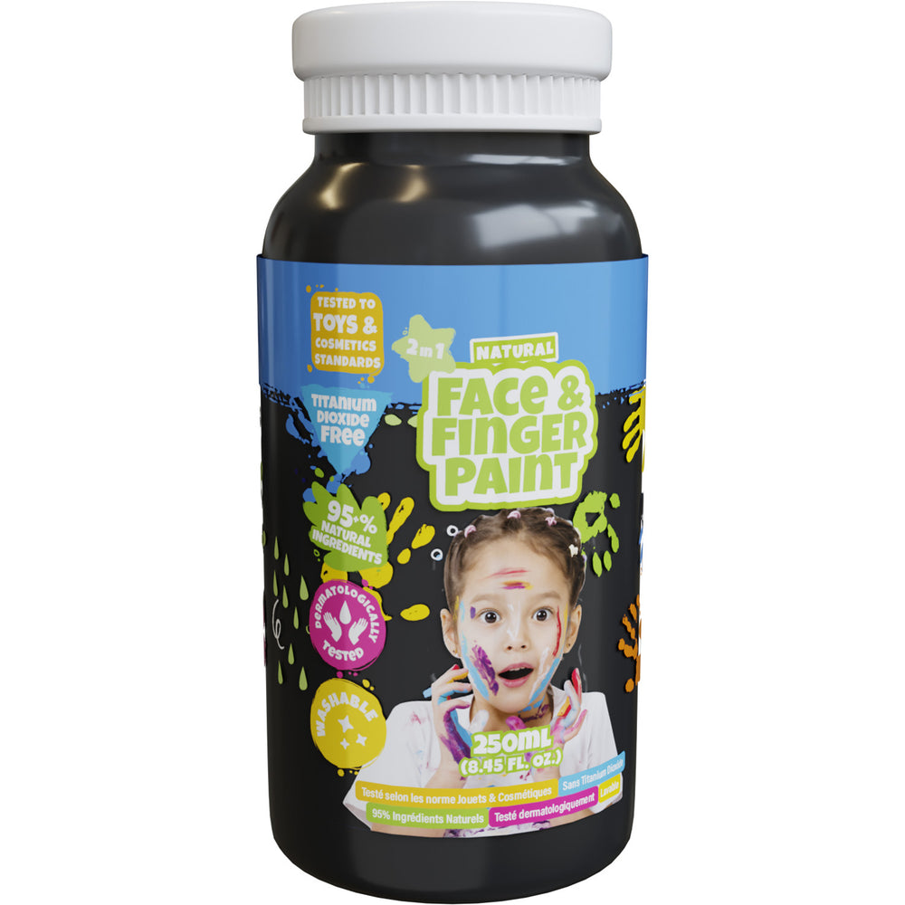 Boti natuurlijke gezichtsvingerverf fles - zwart, 250ml