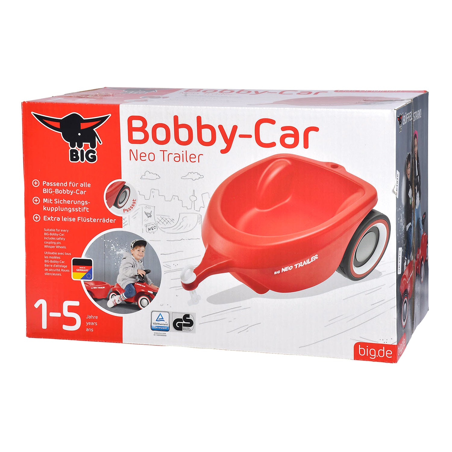 Grote Bobby Car Neo trailer - rood