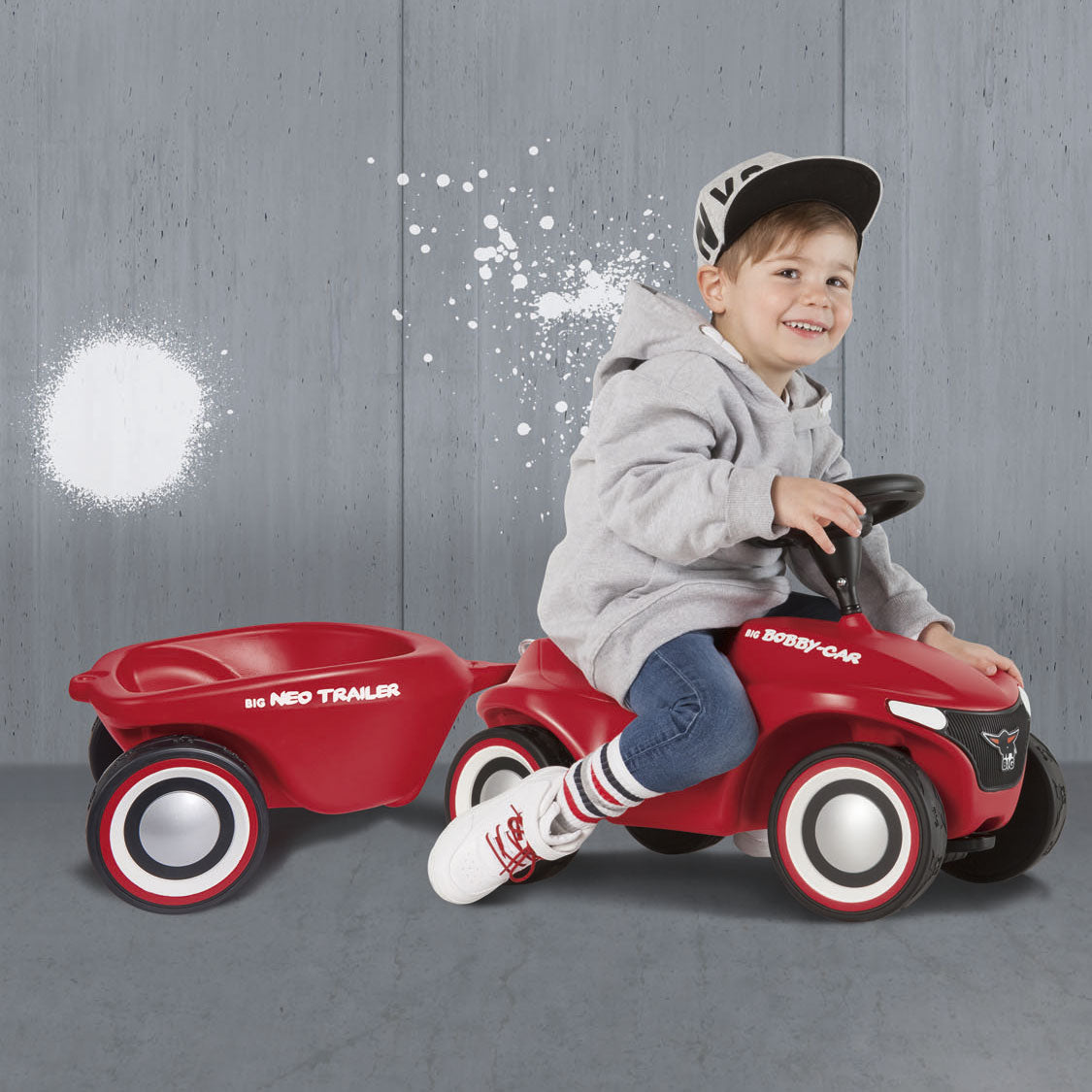 Grote Bobby Car Neo trailer - rood