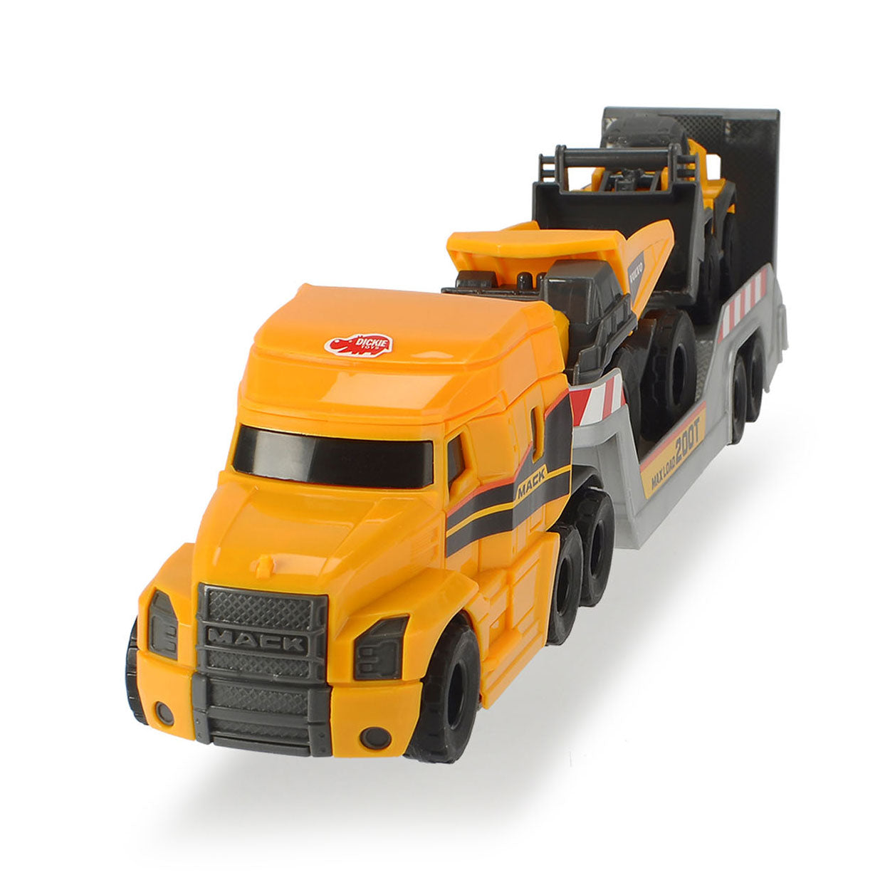 Dickie volvo micro transporter met werkvoertuigen