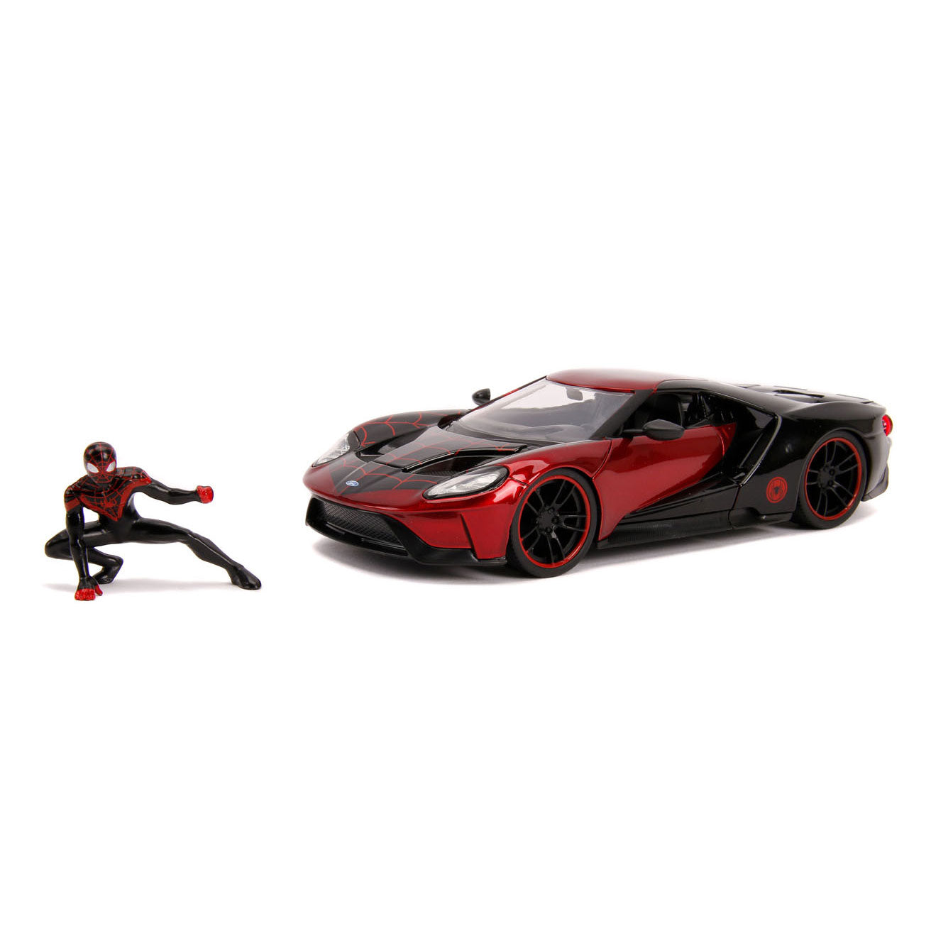 Jada Marvel Miles Morales Spiderman ontmoet 2017 Ford GT Auto 1:24