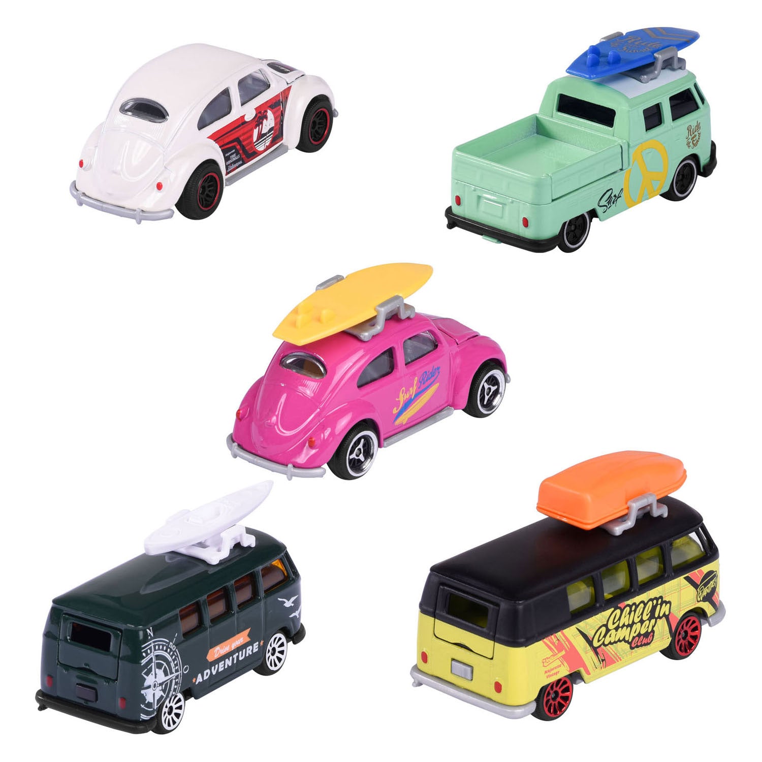 Majorette volkswagen the originals speelauto's, 5st.