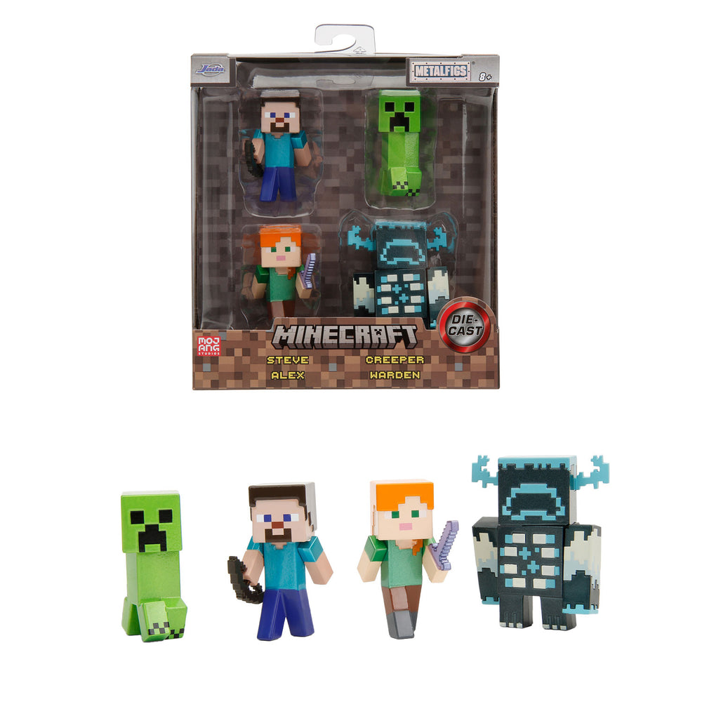 Jada Toys Jada Metalfigs Die-Cast Minecraft Figures Wave 9, 4-pack