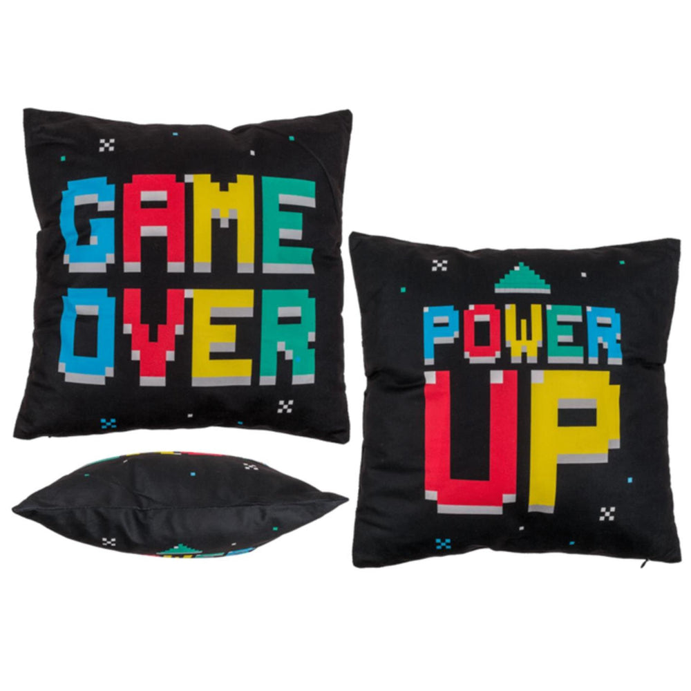 Ootb omkeerbaar kussen power up game over 40x40cm 100% polyester