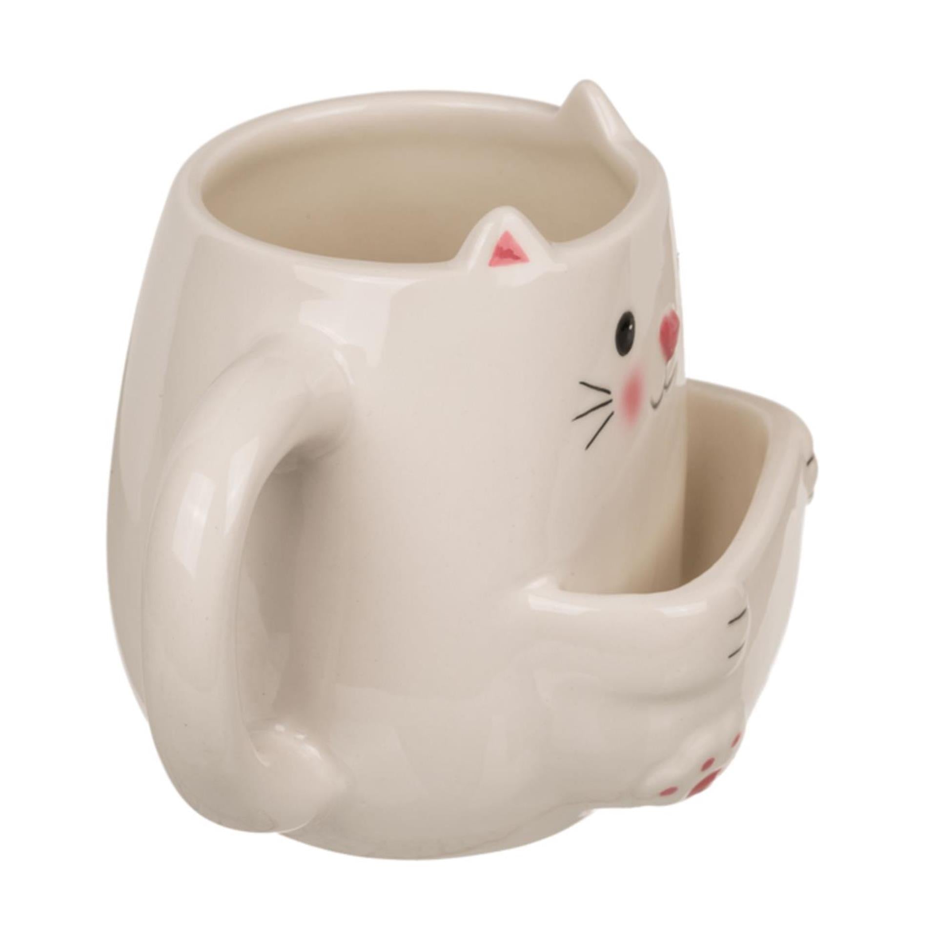 Ootb mok kat met koekvakje 15x9x12cm 450ml