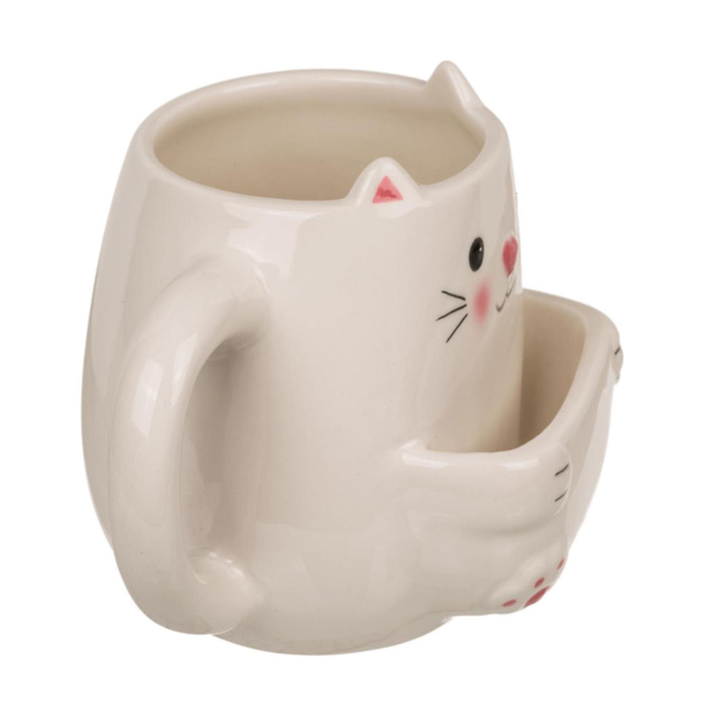 Ootb mok kat met koekvakje 15x9x12cm 450ml