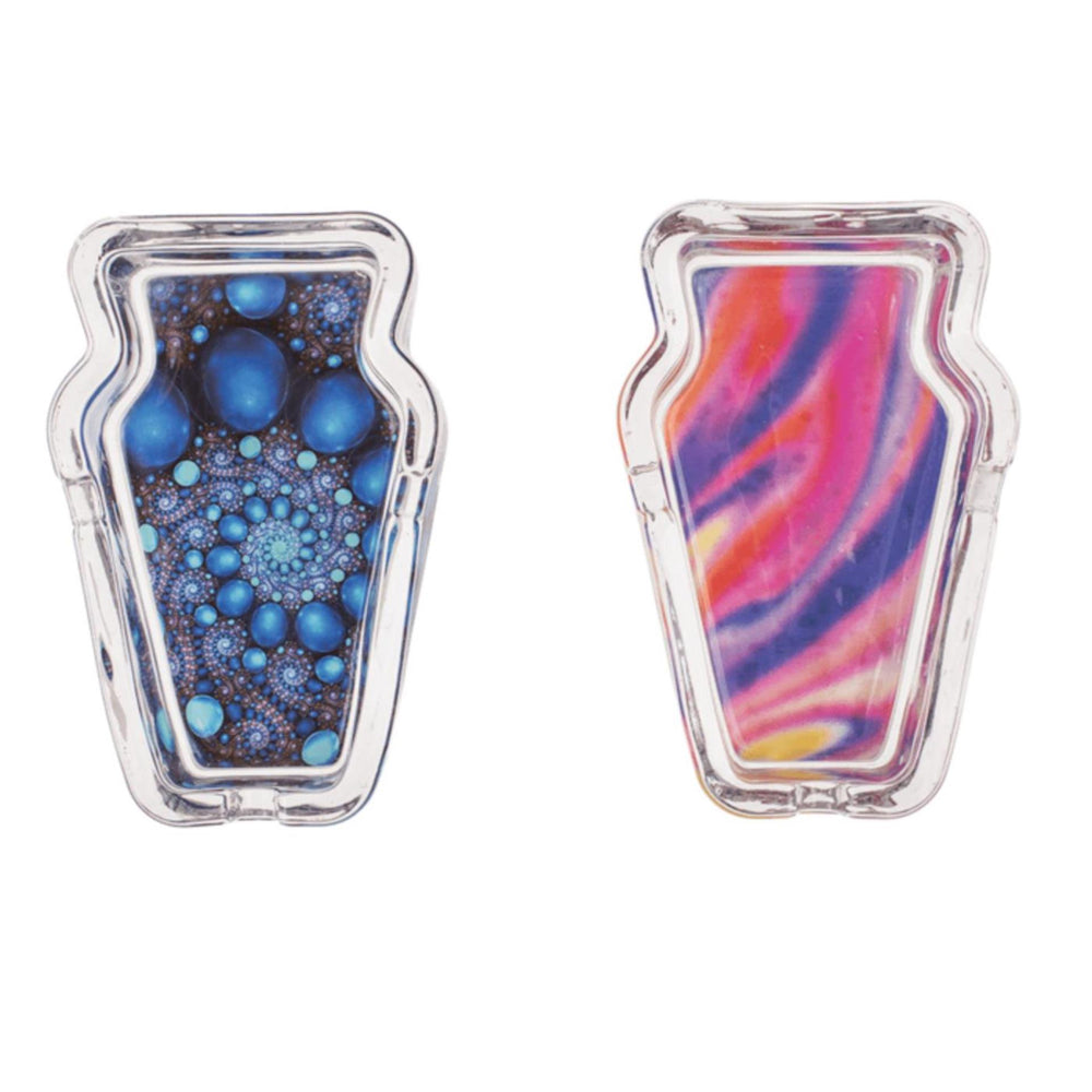 Ootb glazen asbak glow in the dark 12x8cm 3 ass.