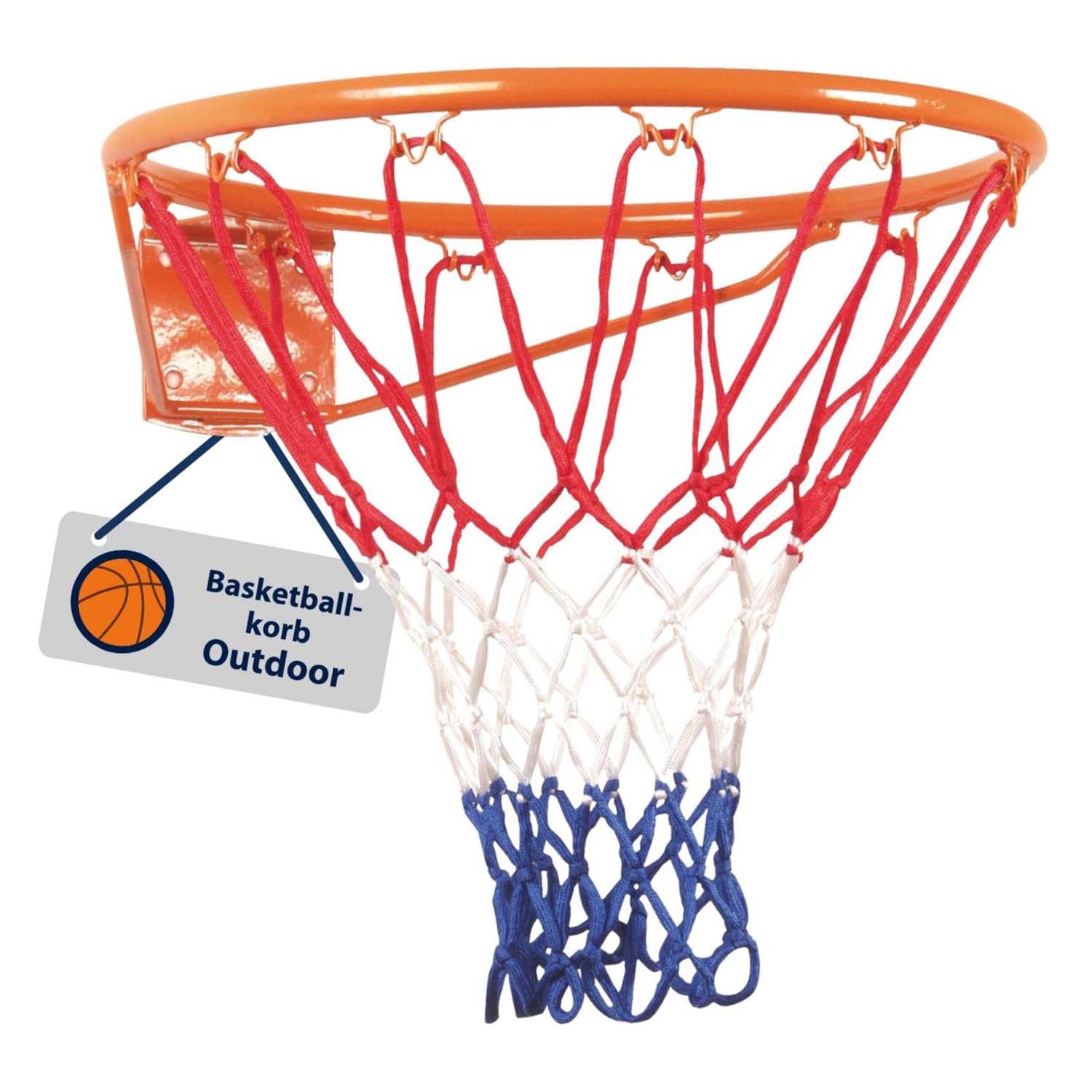 Hudora basketbalring metaal met netje