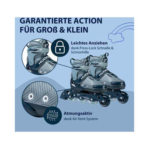 Hudora inline skeelers leon 2.0 ocean, maat 37-41