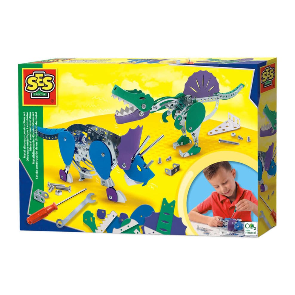Ses metalen constructie set van dinosaurussen