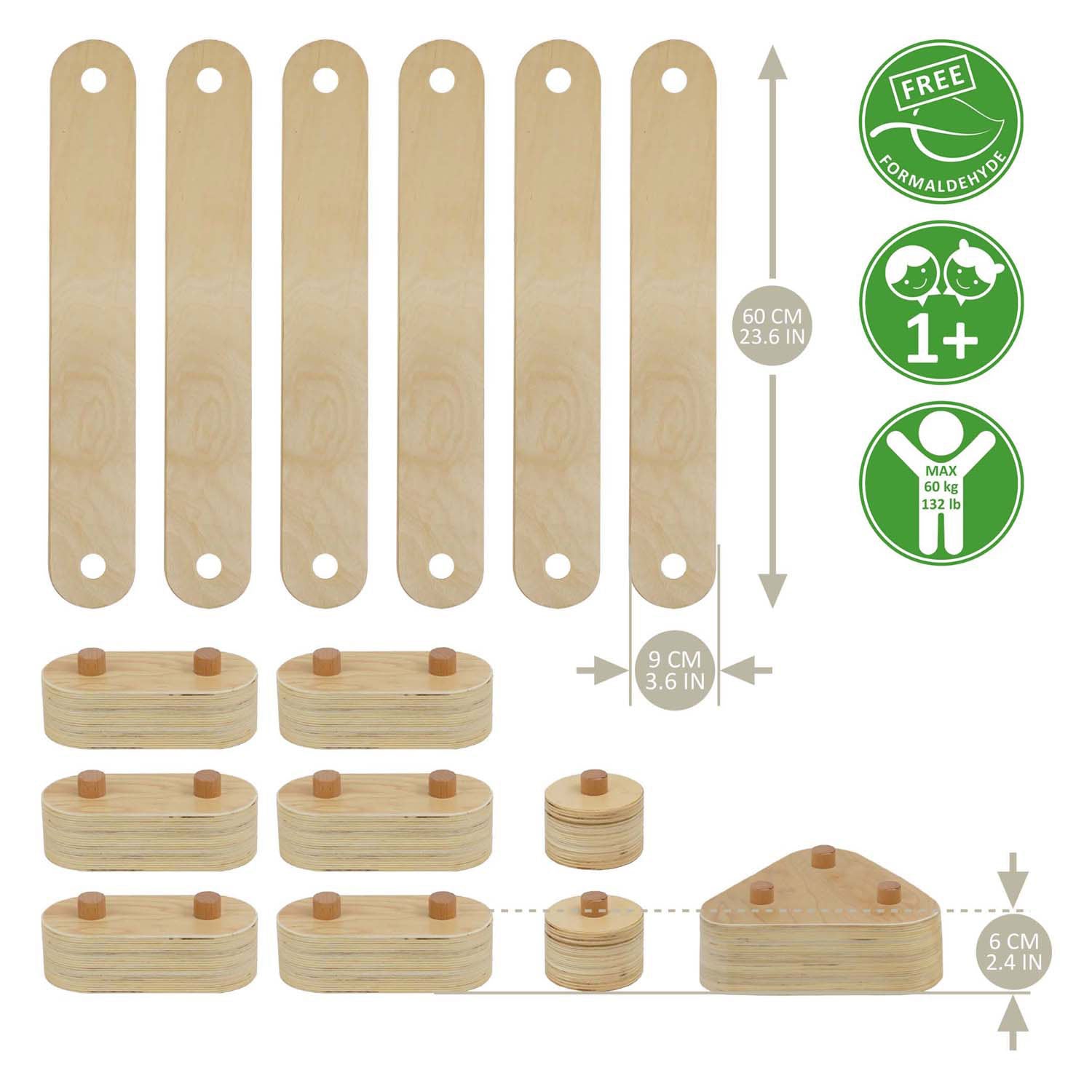 Rc houten balansciuitset, 15dlg.