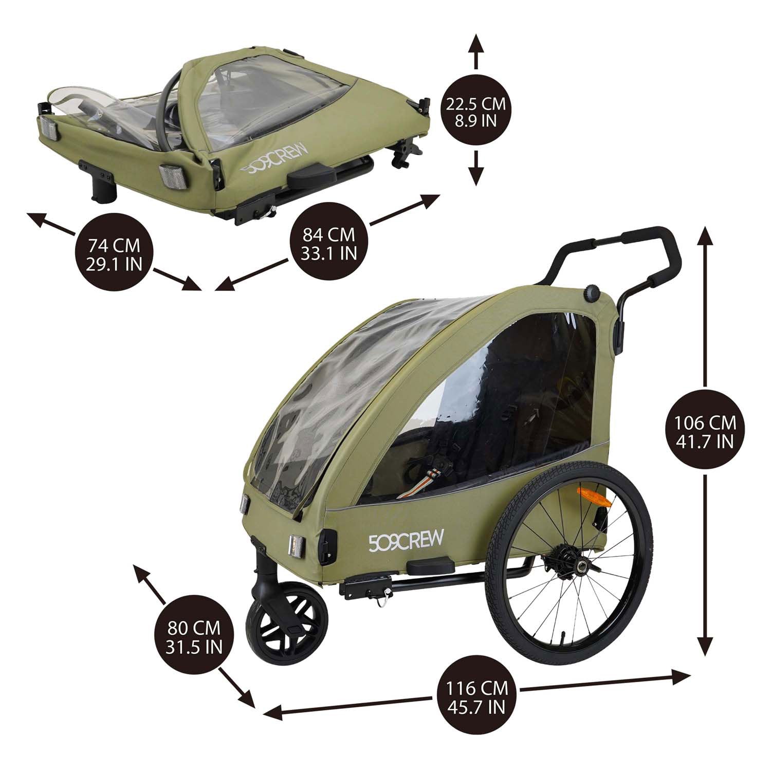 Fietskar met regenhoes