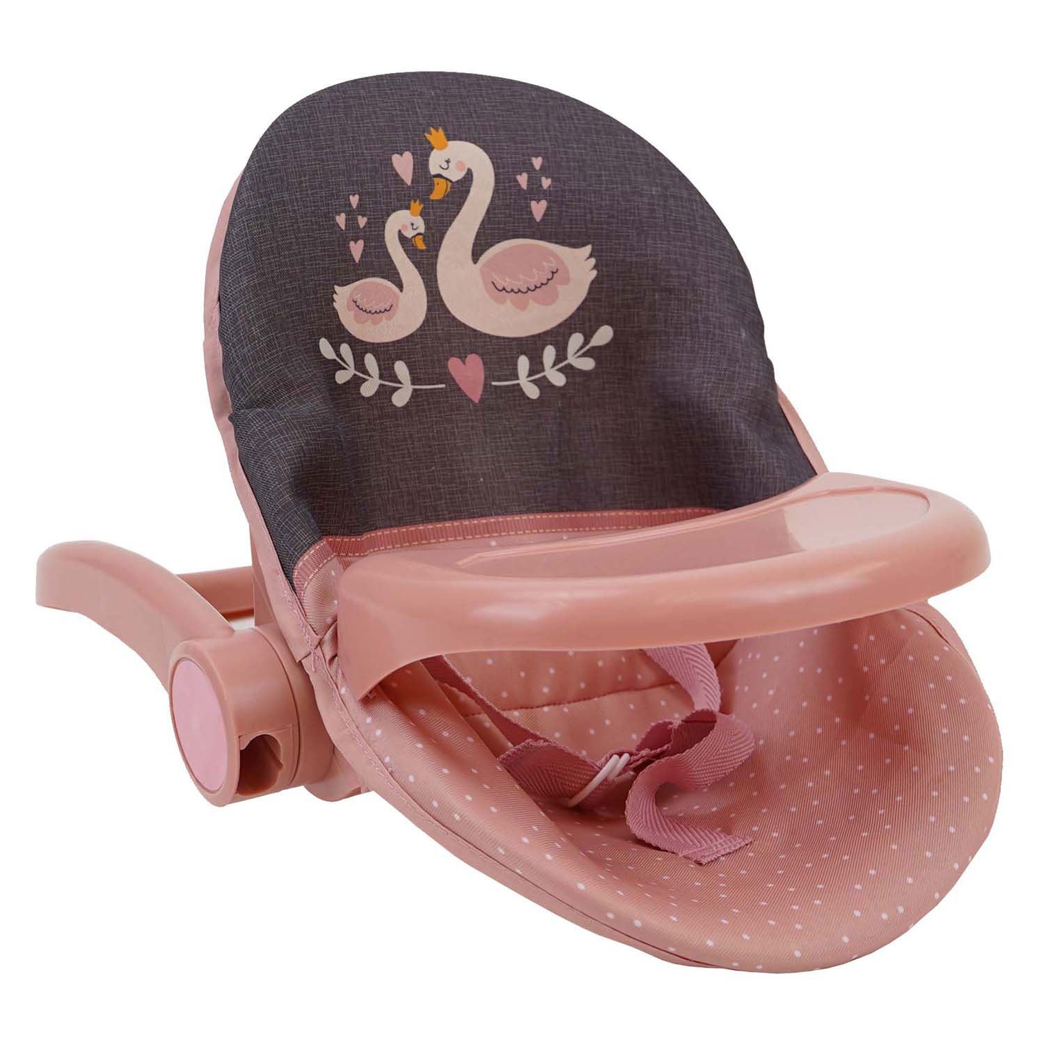 3-in-1 poppenstoel, schommel, autostoel - zwaan