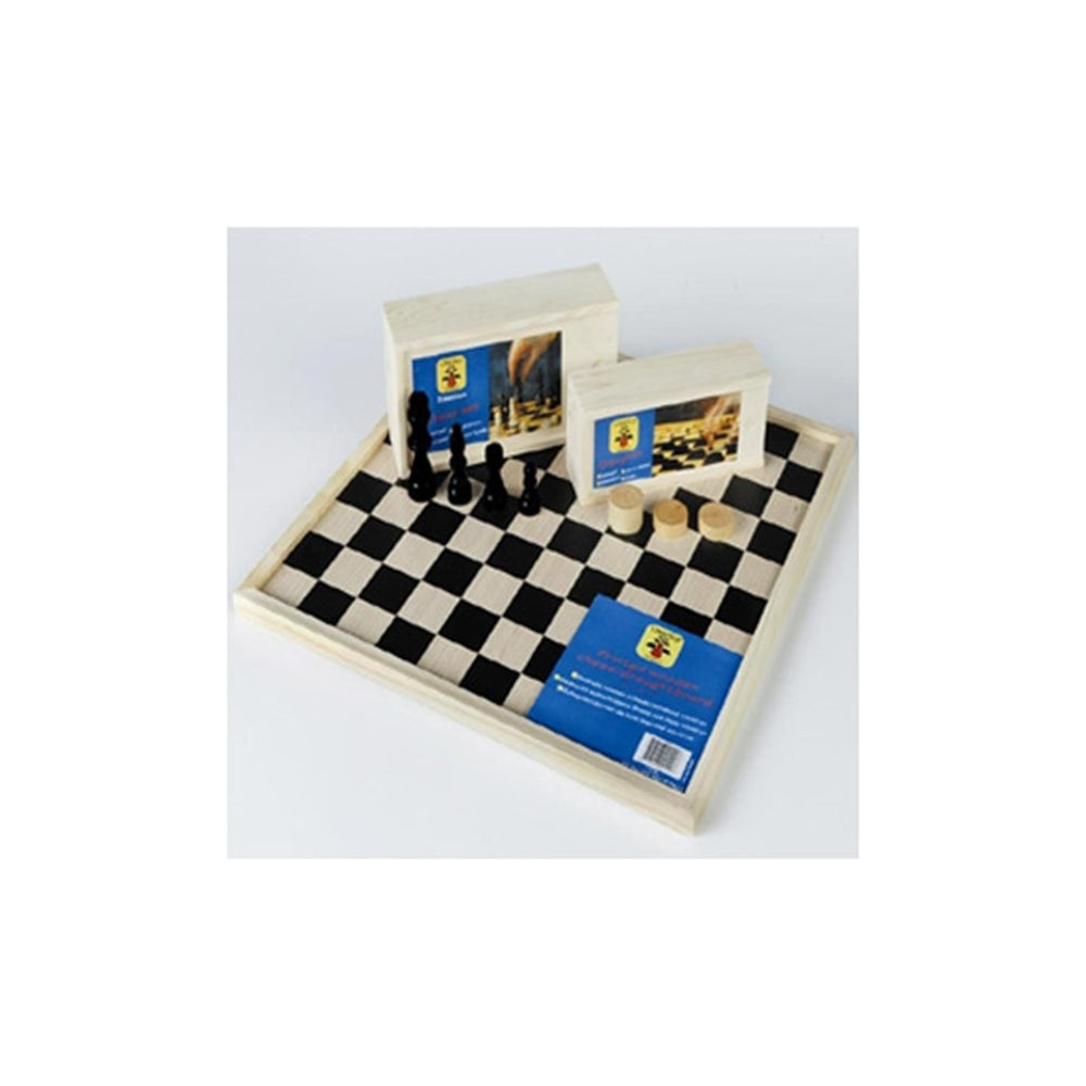 Longfield Chessboard (64 squares) or Checkers Board (100 squares) reversible 40 cm