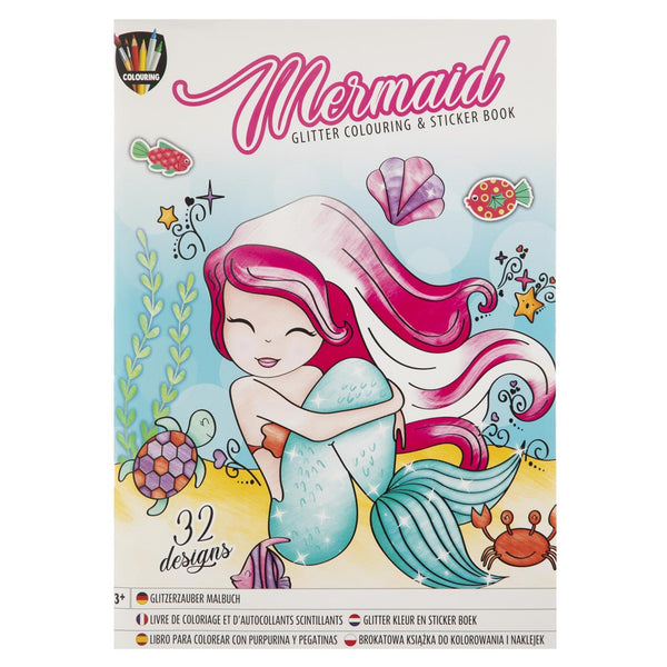 Grafix Colouring Glitter Sticker Book A4