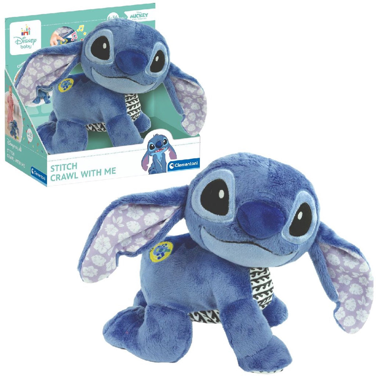 Clementoni baby disney stitch kruipende interactieve knuffel