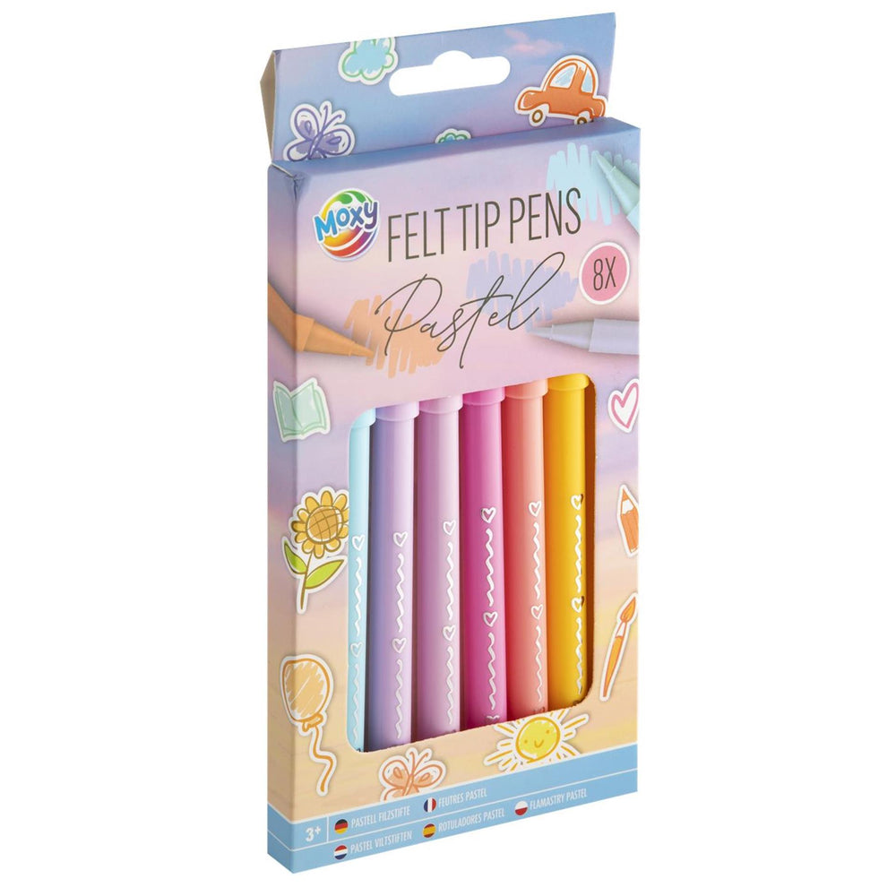 Moxy viltstiften pastel, 8st.