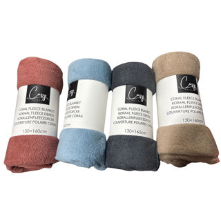Fleecedeken coral fleece 130x160 cm | 6 stuks
