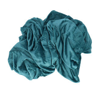Plaid rij 150x200cm petrol polyester 100% recyclebaar