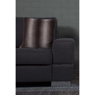 Kussen taupe 45x45 konijnenbontlook