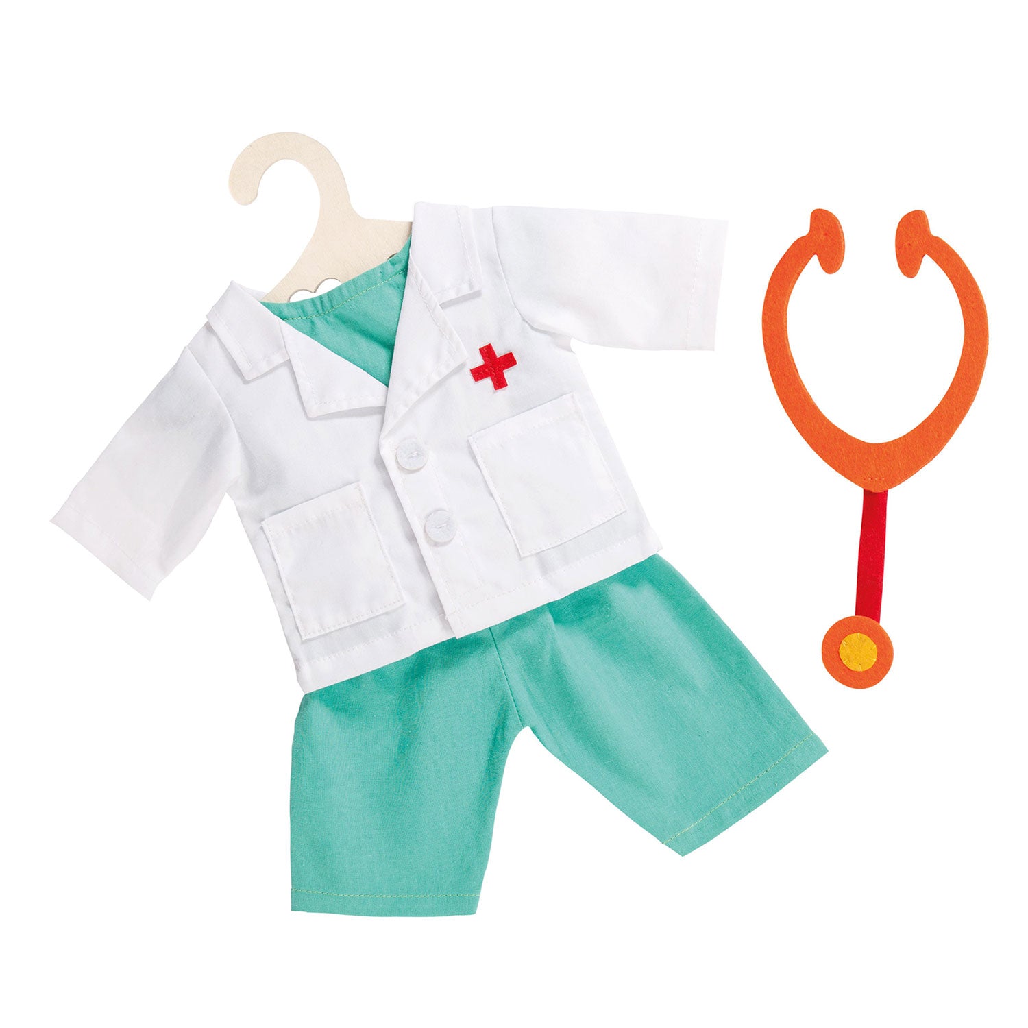 Heless poppen doktersoutfit met stethoscoop, 28-35 cm