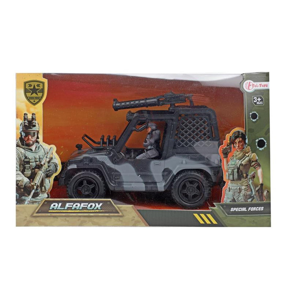 Toi-toys toi toys alfafox jeep + militair figuur