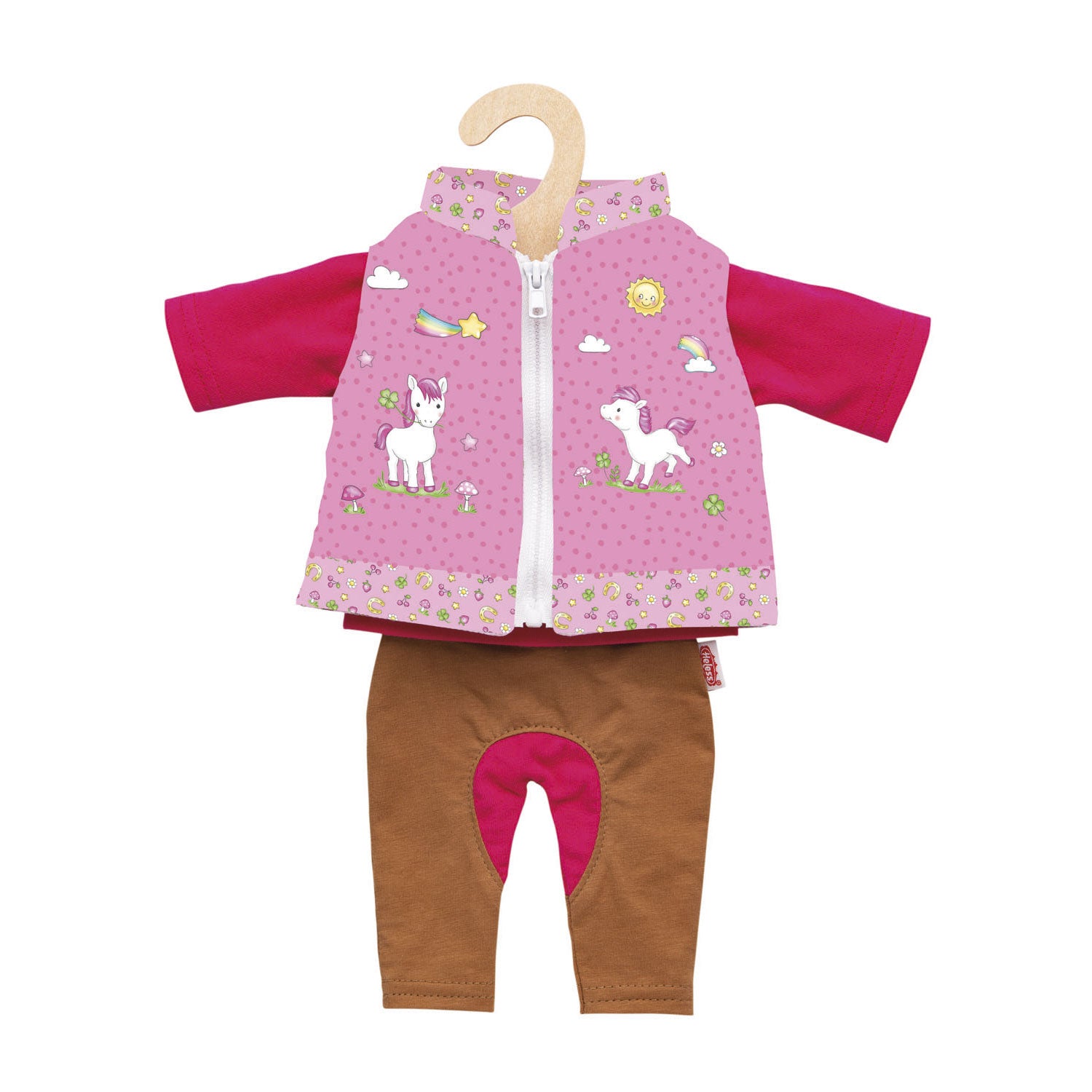 Heless poppenoutfit paardrijden - eenhoorn, 28-35 cm