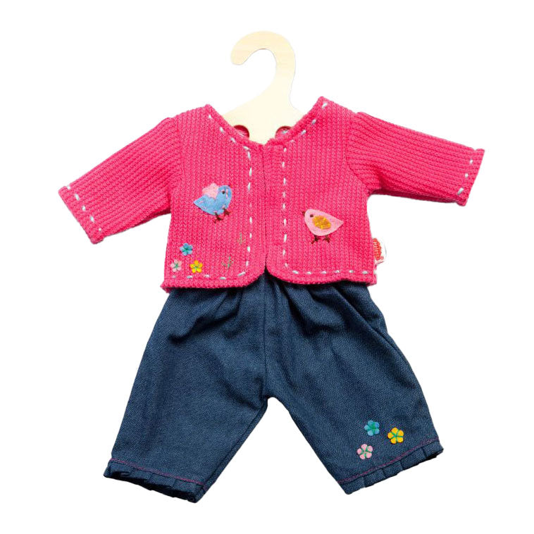 Heless jack met spijkerbroek roze, 35-45 cm