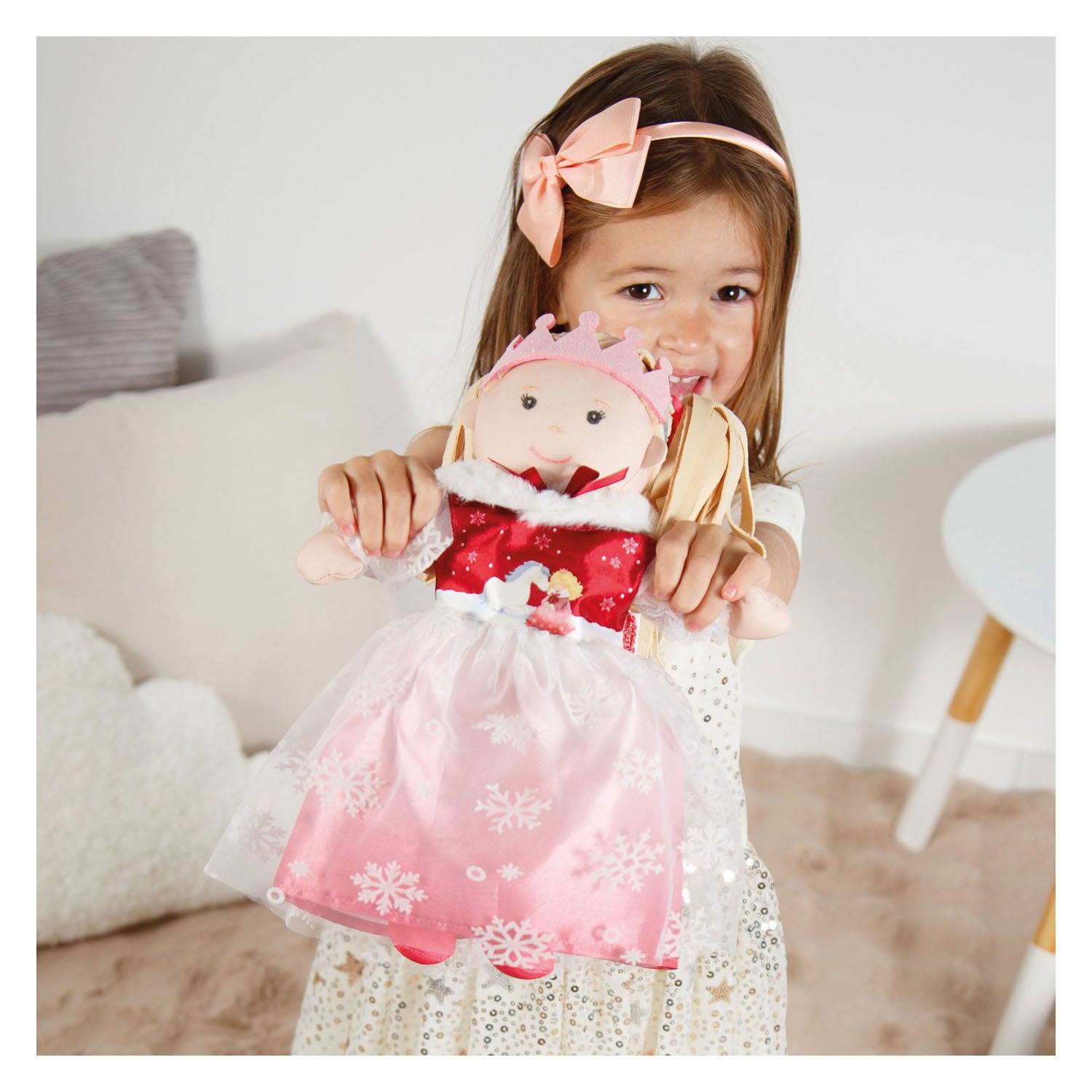 Heless poppenjurk winterprinses lumi met kroon en cape - maat 28-35 cm