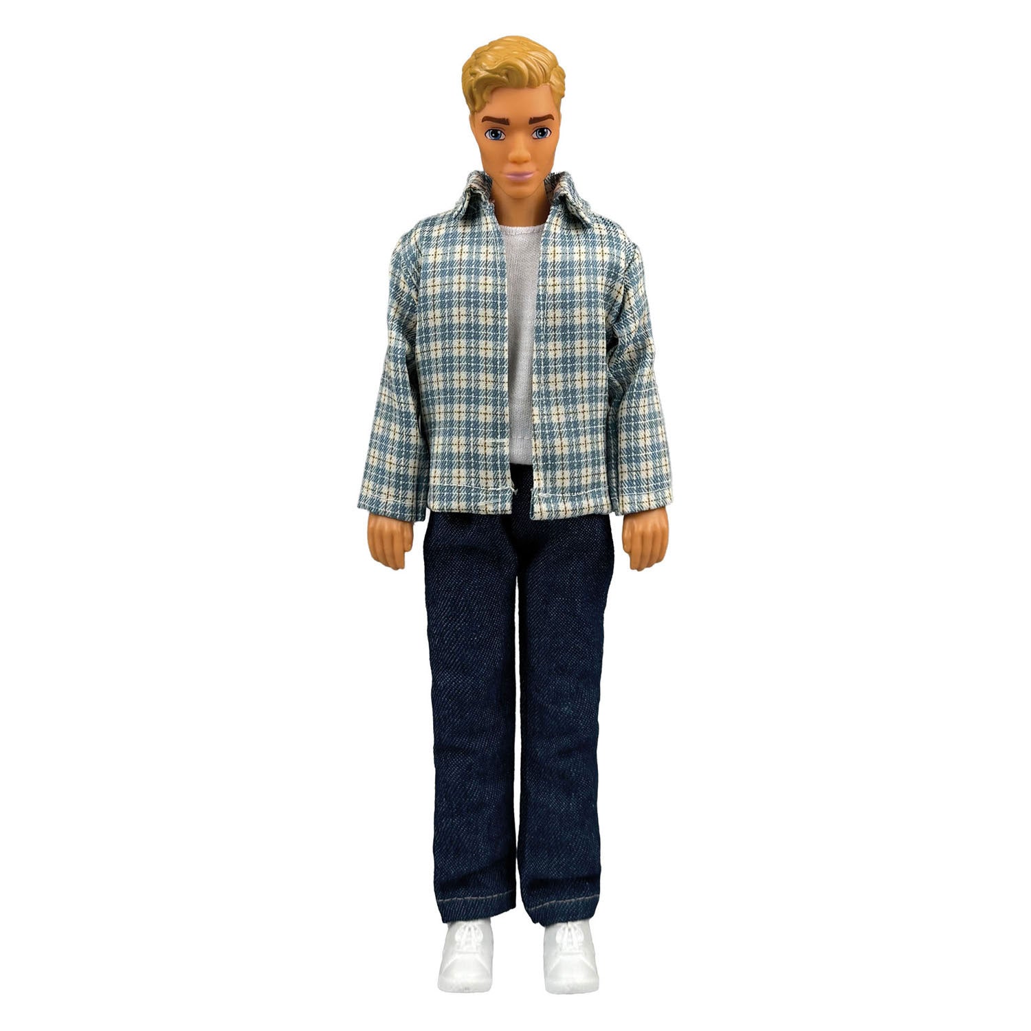 Heless geruit overhemd met jeans voor modepoppen - 29cm