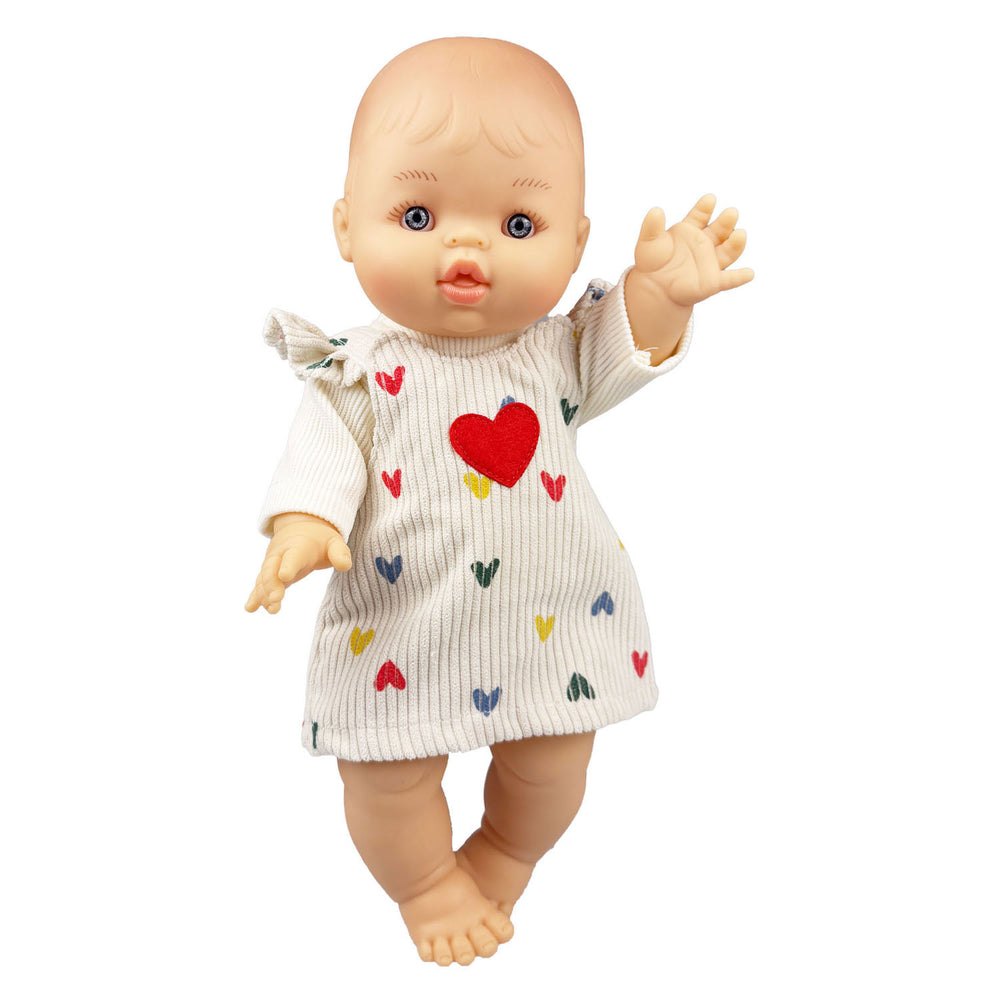 Heless meisjes babypop met corduroy jurk - 34cm