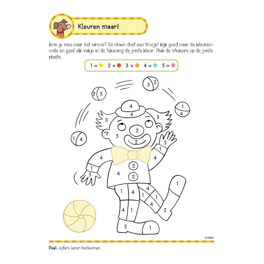 Deltas oefenboek met stickers-eerste telspelletjes 5-6 jaar